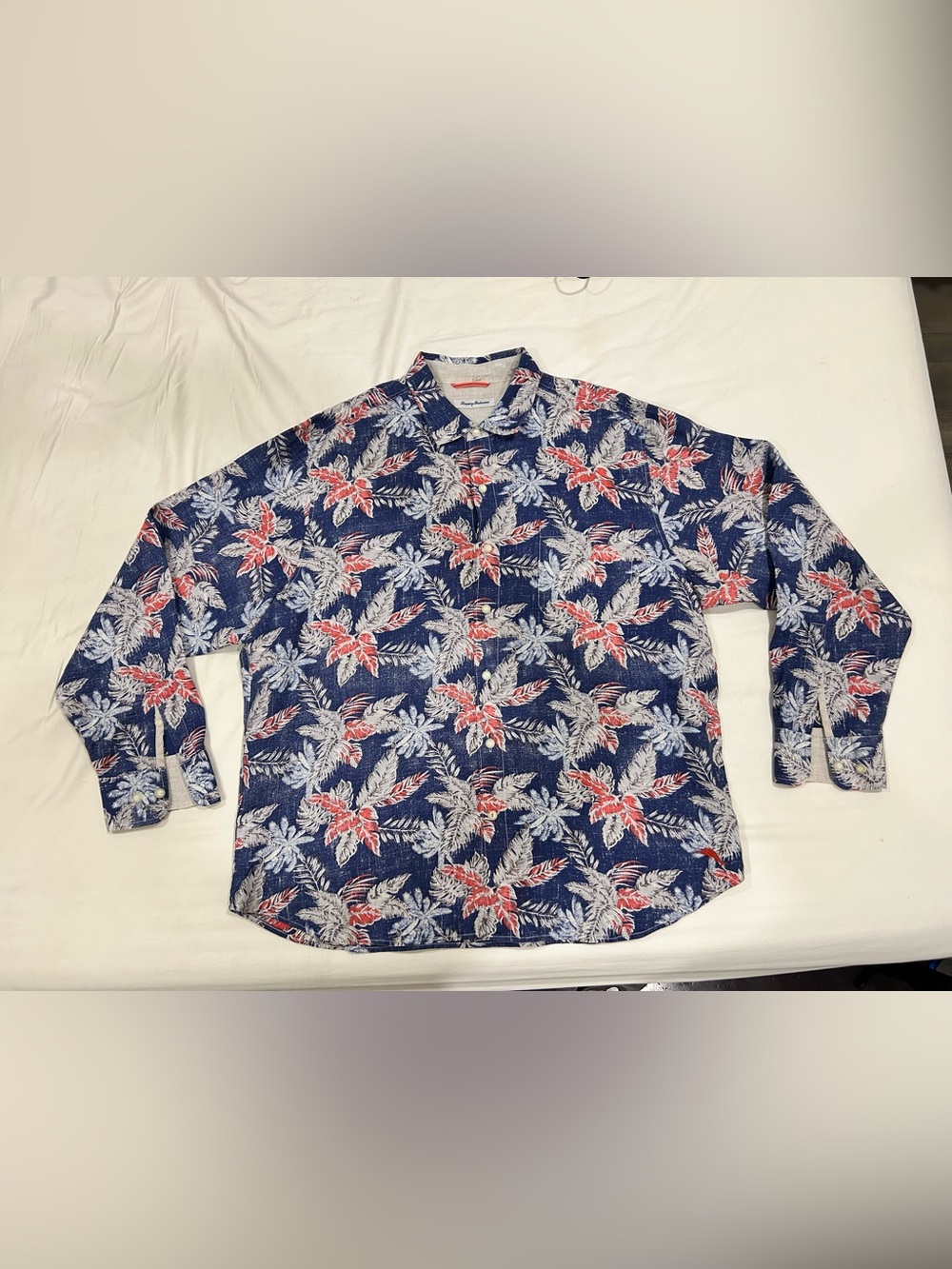 Tommy Bahama Barbados Breeze Shirt Men’s XL Linen Floral Coastal Beach L/S